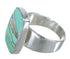Turquoise And Opal Inlay Silver Ring Size 8-1/2 AX83270